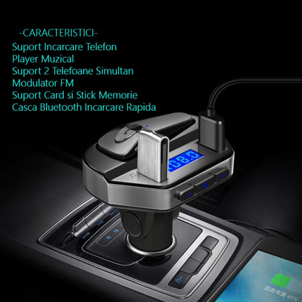 Smart Kit Auto V6 Modulator FM + Casca Bluetooth