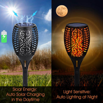 Set 4 Lampi Solare Efect Flacara