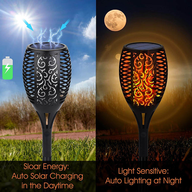 Set 4 Lampi Solare Efect Flacara