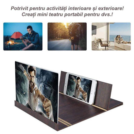 Suport pliabil cu lupa pentru telefon, Efect 3D, 12Inch