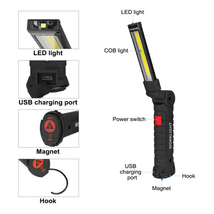 Lanterna Pliabila LED cu Magnet si Rotatie