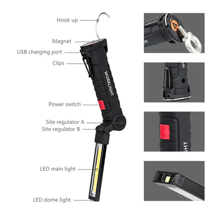 Lanterna Pliabila LED cu Magnet si Rotatie