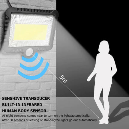 Proiector Solar 100 LED, Telecomanda, Senzor