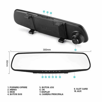 Camera Auto Oglinda Dubla FULL-HD