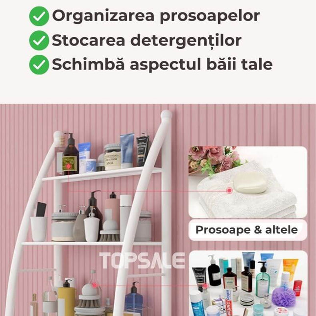 Organizator cu rafturi pentru baie