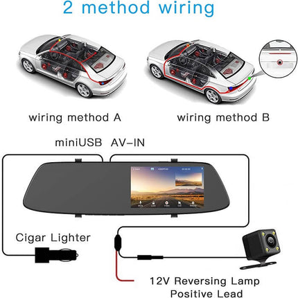 Camera Auto Oglinda Dubla Touch-Screen Full-HD G605