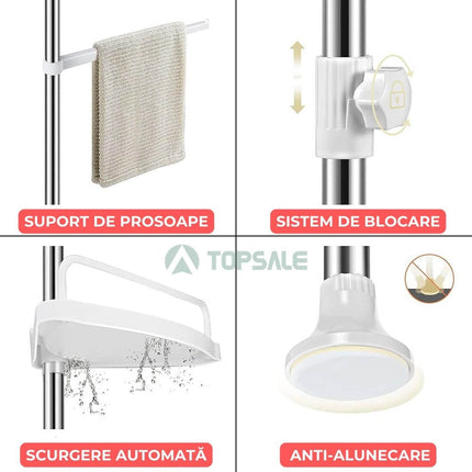 Etajera de colt reglabila pentru baie