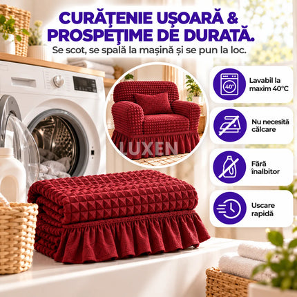 Set 2 huse pentru fotolii cu volanas