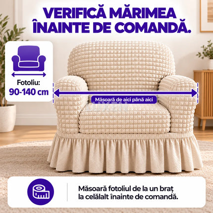 Set 2 huse pentru fotolii cu volanas