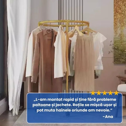 Suport Rotund Profesional pentru Haine – Oțel Inoxidabil