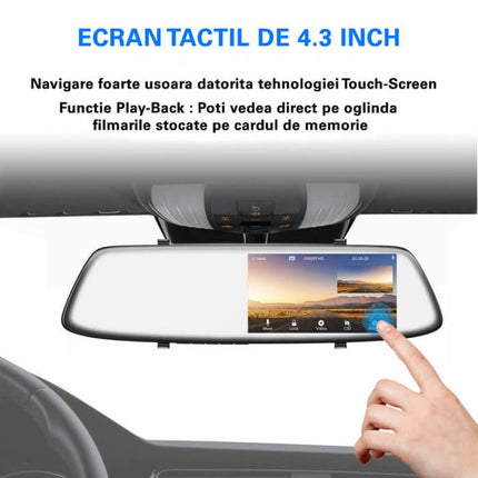 Camera Auto Oglinda Dubla Touch-Screen Full-HD G605