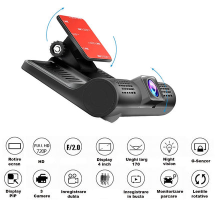 Camera Auto Tripla Full-HD